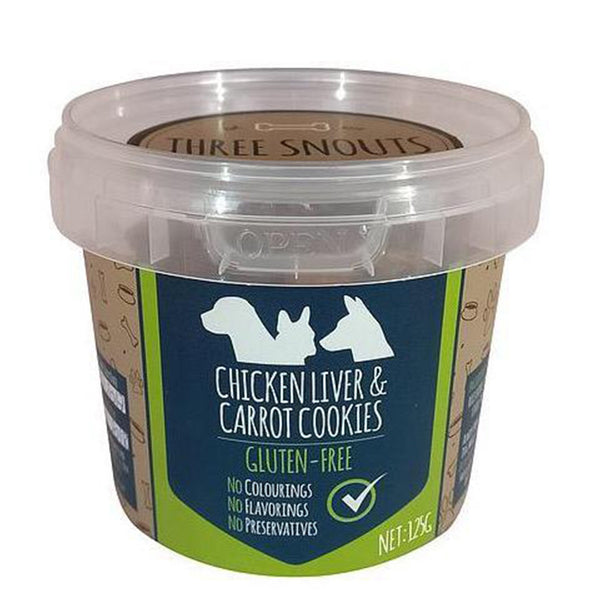 Three Snouts Chicken Liver & Carrot Cookies 125g