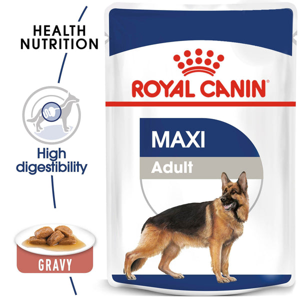 Royal Canin Maxi Adult in Gravy (140 gm\pouch) - wet food for large dogs from 26 to 44 KG. From 15 months to 5 years old