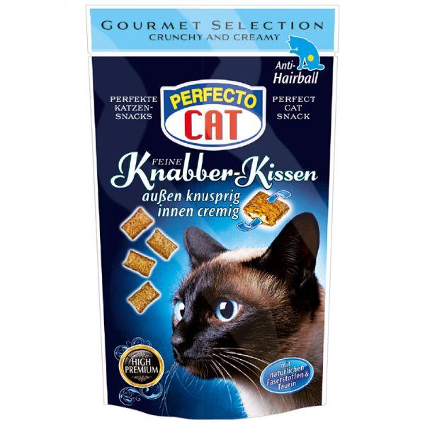 Perfecto Cat Knabber Kissen - وجبة خفيفة مقرمشة وكريمية مضادة لكرات الشعر 50 جم 